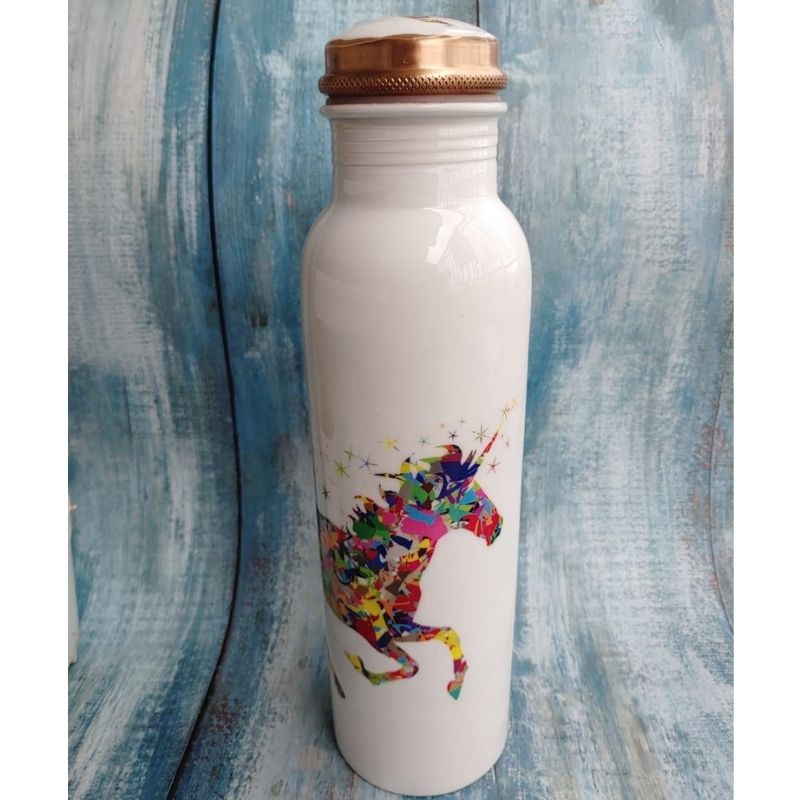 Designer Unicorn Print Copper bottle