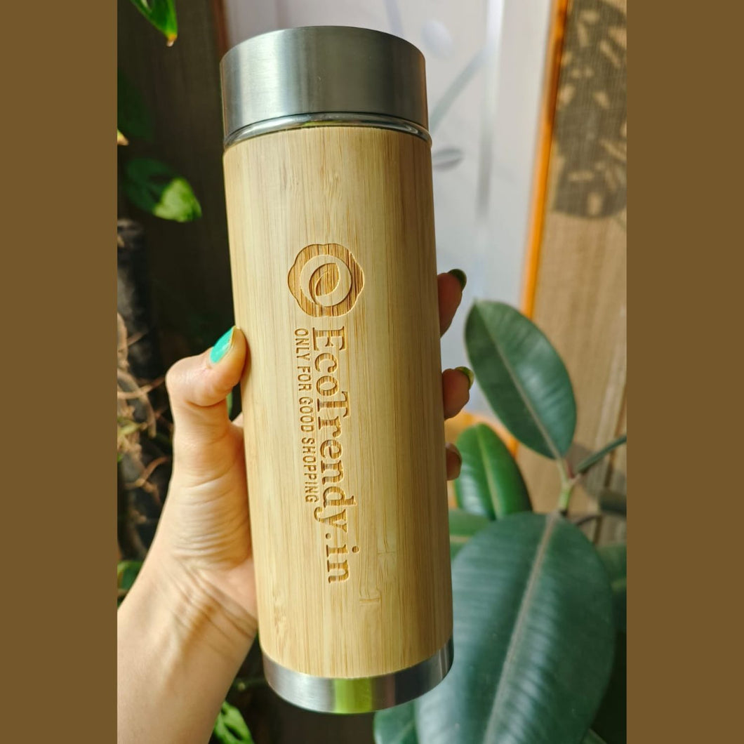 Bamboo Stainless Steel Insulated flask - 450 ml