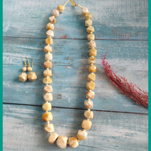 Load image into Gallery viewer, Yellow Celidion Jasper Stone Necklace Set
