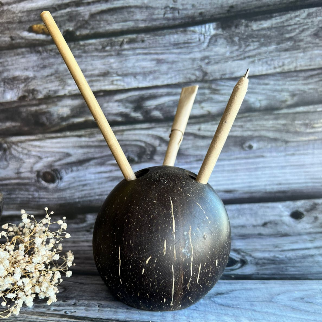 Upcycled Coconut Shell Pen holder